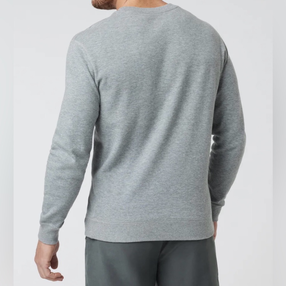 Vuori Men’s Jeffreys Pullover Shirt Side Zip Pocket Heathered Grey Size Large - Picture 3 of 12